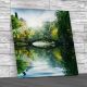 Bridge Over Calm Water Square Canvas Print Large Picture Wall Art