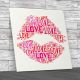 Love Lips Shaped Quote Square Canvas Print Large Picture Wall Art