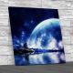 Large Moon on Horizon Square Canvas Print Large Picture Wall Art