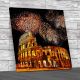 Colosseum With Fireworks Square Canvas Print Large Picture Wall Art