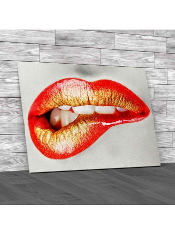 Biting Lips Erotic Canvas Print Large Picture Wall Art