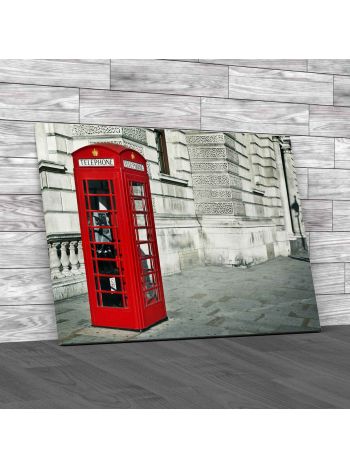 British Telephone Box Canvas Print Large Picture Wall Art