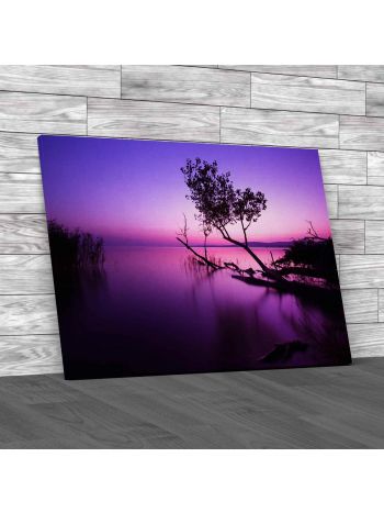 Sunset Over The Lake Canvas Print Large Picture Wall Art