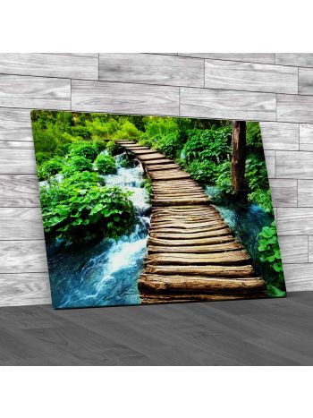 Beautiful Stream Bridge Canvas Print Large Picture Wall Art