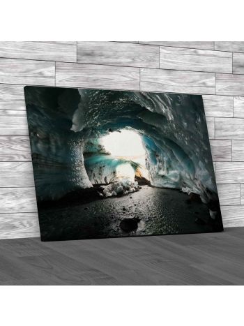 Inside Ice Cave Iceland Canvas Print Large Picture Wall Art