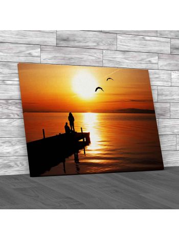 Gorgeous Jetty Sunset Canvas Print Large Picture Wall Art