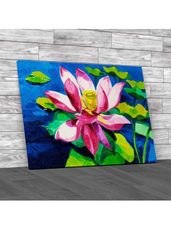 Water Lily Floral Flower Canvas Print Large Picture Wall Art