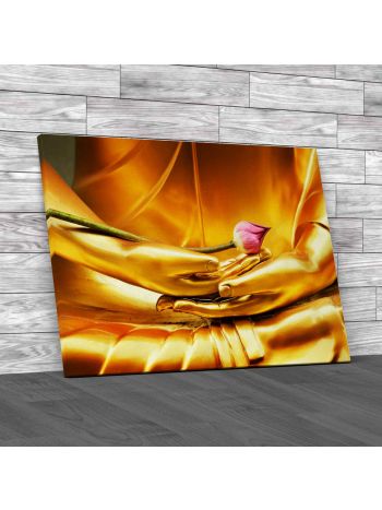 Bhudda and Lotus Flower Canvas Print Large Picture Wall Art