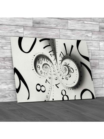 Abstract Swirl Clock Canvas Print Large Picture Wall Art