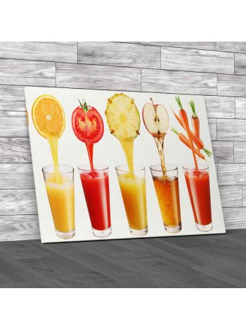 Kitchen Fruit Veg Juice Canvas Print Large Picture Wall Art