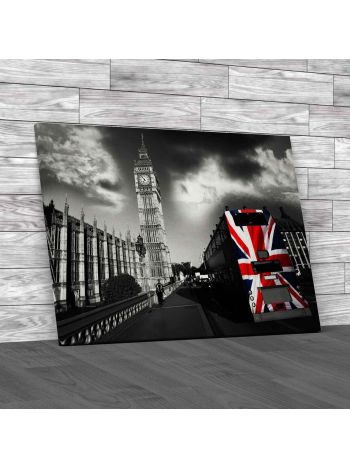 London Big Ben and Bus Canvas Print Large Picture Wall Art