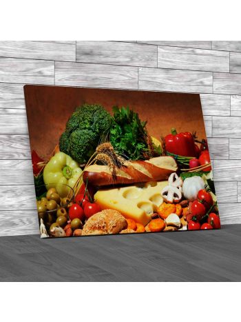 Kitchen Veg and Salad Canvas Print Large Picture Wall Art