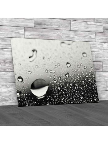 Water Droplets on Glass Canvas Print Large Picture Wall Art