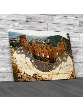 Acropolis Arial Shot Canvas Print Large Picture Wall Art