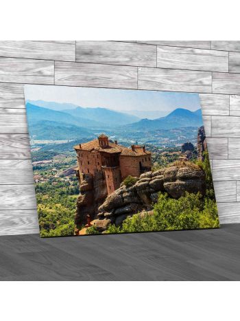 Meteora Monasteries In Greece 3 Canvas Print Large Picture Wall Art