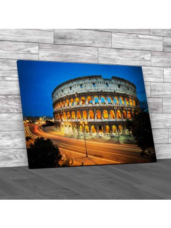 Colosseum At Night Canvas Print Large Picture Wall Art