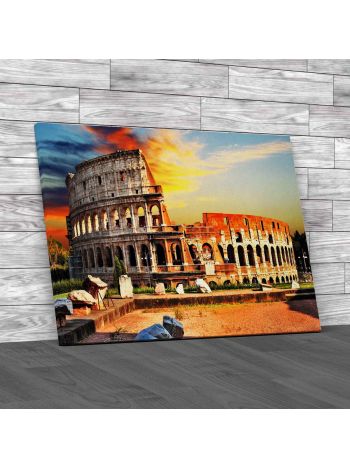 Colosseum At Sunset Canvas Print Large Picture Wall Art