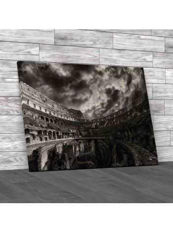 Colosseum Black And White Canvas Print Large Picture Wall Art