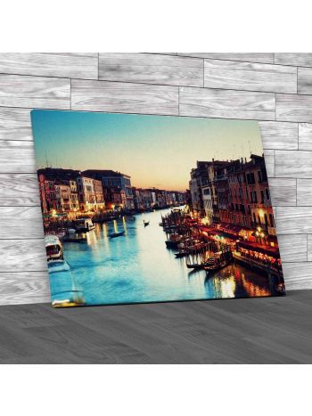 Grand Canal After Sunset Venice Italy Canvas Print Large Picture Wall Art