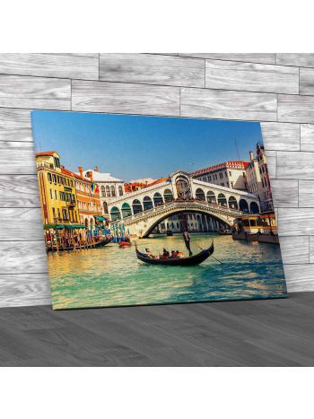 Rialto Bridge In Venice Canvas Print Large Picture Wall Art