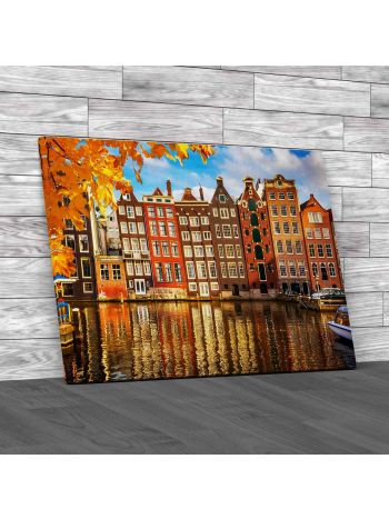Amsterdam In The Autumn Canvas Print Large Picture Wall Art