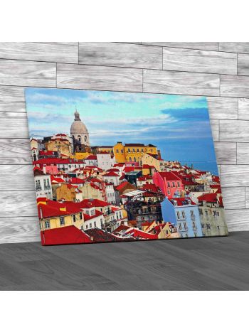 Lisbon Cityscape Canvas Print Large Picture Wall Art