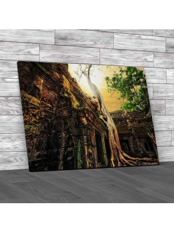 Ta Prohm Temple With Giant Banyan Tree Canvas Print Large Picture Wall Art