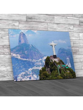 Rio De Janeiro With Christ The Redeemer Canvas Print Large Picture Wall Art