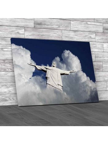 Christ The Redeemer Through The Clouds Canvas Print Large Picture Wall Art