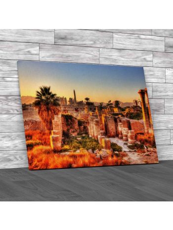 Karnak Temple In The Evening Luxor Egypt Canvas Print Large Picture Wall Art