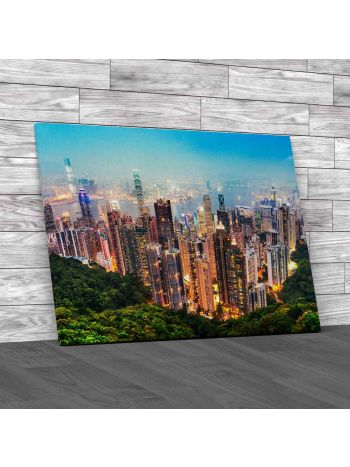 Hong Kong Skyline From Victoria Peak Canvas Print Large Picture Wall Art