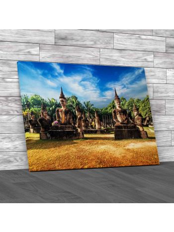 Statues At Wat Xieng Khuan Buddha Park Canvas Print Large Picture Wall Art