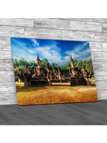 Statues At Wat Xieng Khuan Buddha Park Canvas Print Large Picture Wall Art