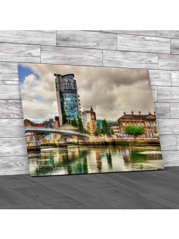 Belfast With The River Lagan Canvas Print Large Picture Wall Art
