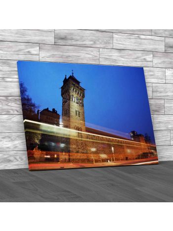 Cardiff Castle At Dusk Canvas Print Large Picture Wall Art