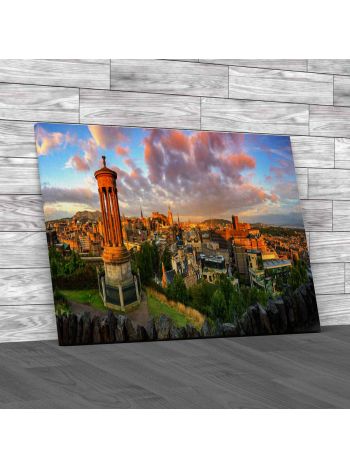 Panoramic View Of Edinburgh Canvas Print Large Picture Wall Art