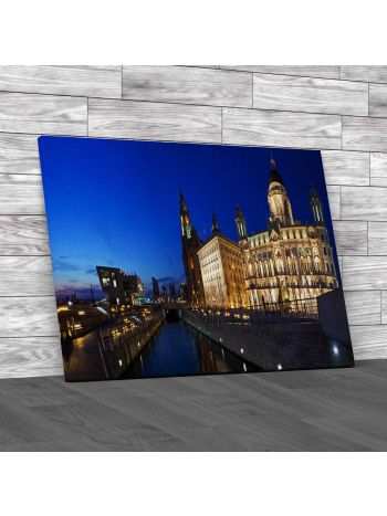 Panoramic View Of The Three Graces In Liverpool Canvas Print Large Picture Wall Art