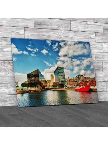 Waterside Buildings In Liverpool Canvas Print Large Picture Wall Art