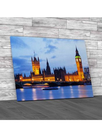 Cityscape Of Big Ben And Westminster Bridge Canvas Print Large Picture Wall Art