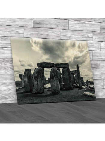 Stonehenge In Black And White Canvas Print Large Picture Wall Art