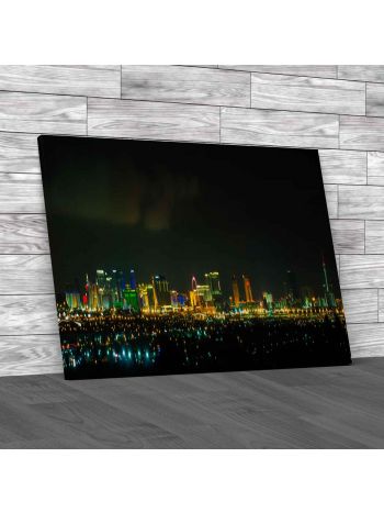 Panoramic Las Vegas At Night Canvas Print Large Picture Wall Art
