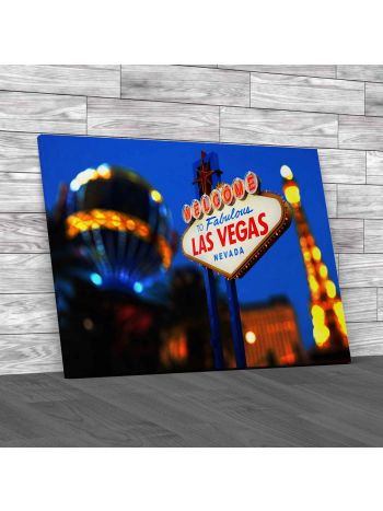 Welcome To Las Vegas Canvas Print Large Picture Wall Art