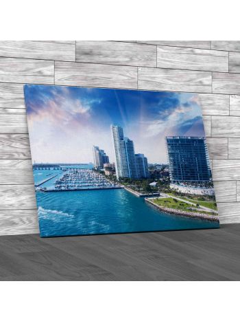 City Of Miami Skyline Canvas Print Large Picture Wall Art