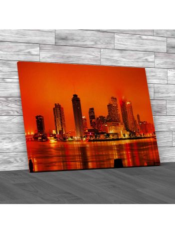 New Orleans Just After Sunset Canvas Print Large Picture Wall Art