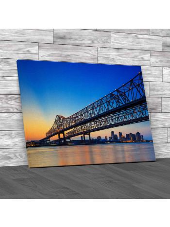 The Crescent City Connection Bridge On The Mississippi Canvas Print Large Picture Wall Art