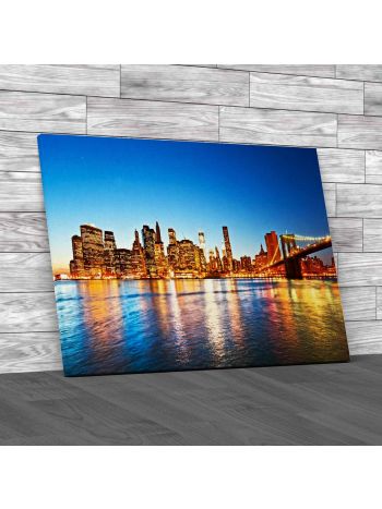 Brooklyn View Of Manhattan Canvas Print Large Picture Wall Art