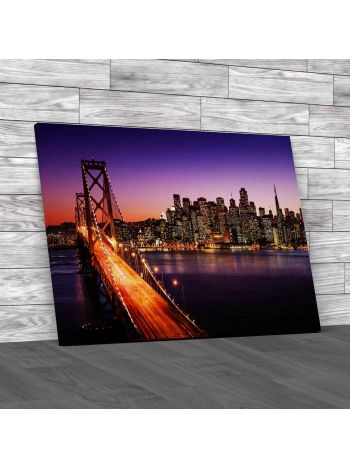 San Francisco Night Canvas Print Large Picture Wall Art