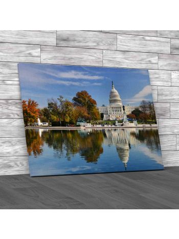 Us Capitol Building In Autumn Canvas Print Large Picture Wall Art