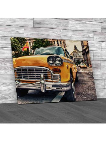 Classic Yellow Cab Canvas Print Large Picture Wall Art