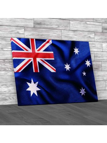 Australian Flag On Fabric Canvas Print Large Picture Wall Art